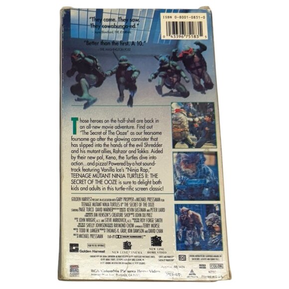 Teenage Mutant Ninja Turtles II VHS Tape The Secret Of The Ooze Movie 1991 - Picture 3 of 7